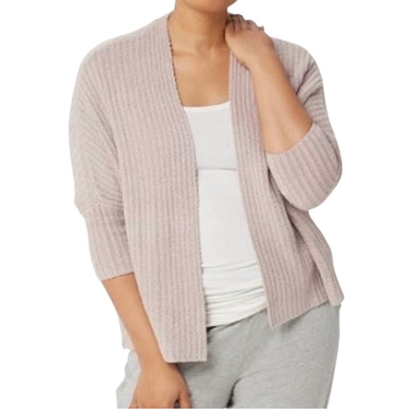 Barefoot Dreams Sweaters - Barefoot dreams cozylite ribbed quite lux shrug‎ cardigan size L/XL balle…